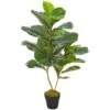 Pianta Artificiale Di Ficus Lyrata Con Vaso Verde 90 Cm VidaXL -Negozio Piante artificiali economico 13649515 1