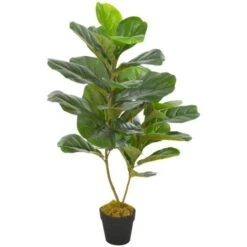 Pianta Artificiale Di Ficus Lyrata Con Vaso Verde 90 Cm VidaXL
