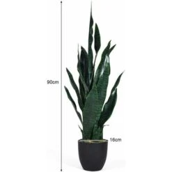 COSTWAY Pianta Artificiale Albero 90cm, Sansevierina Finta Con Vaso Stabile, Agave Finta Per Decorare Casa Giardino Ufficio, Verde -Negozio Piante artificiali economico 23710624 4