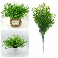 LangRay Arbusti Artificiali Cespugli, Plastica Piante Verdi Finte Interni Esterni Matrimonio Giardino Domestico Veranda Cucina Ufficio Centrotavola Arrangiamenti Decorazione Di Natale - Verde 8 Pezzi -Negozio Piante artificiali economico 27831514 4