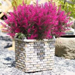 8 Mazzi Di Fiori Artificiali, Piante Da Esterno Finte, Fiori Di Lavanda UV Artificiali, Arbusti Di Plastica, Ornamenti Per Interni Ed Esterni (viola) -Negozio Piante artificiali economico 27831550 5