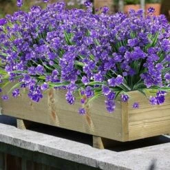 LangRay 8 Fasci Di Fiori Finti Artificiali Per Esterni Arbusti Piante Resistenti Ai Raggi UV, Vegetazione In Plastica Sintetica Per Piante Da Giardino Pensili Da Esterno, Portico, Finestra, Casa, Matr -Negozio Piante artificiali economico 27831578 2