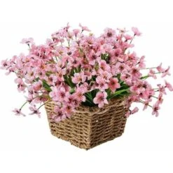10 Bundles Fiori Artificiali Da Esterno Resistenti Ai Raggi UV No Dissolvenza Fiori Viola Finti Per Interni Piante Pensili Da Esterno Giardino Patio Portico Finestra Scatola Matrimonio Casa Fattoria D -Negozio Piante artificiali economico 27831596 3