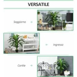 Outsunny Pianta Tropicale Decorativa Dracena Finta In Plastica Con Vaso -Negozio Piante artificiali economico 28614482 4