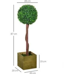 Outsunny Alberello Bosso Artificiale Con Vaso Pianta Finta Altezza 87cm -Negozio Piante artificiali economico 28833918 3