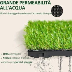 Outsunny Prato Sintetico Per Giardino Set Di 10pz 30x30cm Verde Scuro 11 Outsunny Prato Sintetico Per Giardino Set Di 10pz 30x30cm Verde Scuro -Negozio Piante artificiali economico 28946027 5