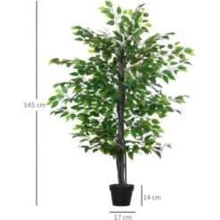 Outsunny Albero Baniano Artificiale, Pianta Finta Interno Ed Esterno Alta 145cm 9 Outsunny Albero Baniano Artificiale, Pianta Finta Interno Ed Esterno Alta 145cm -Negozio Piante artificiali economico 28946550 3
