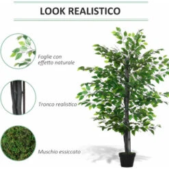 Outsunny Albero Baniano Artificiale, Pianta Finta Interno Ed Esterno Alta 145cm 11 Outsunny Albero Baniano Artificiale, Pianta Finta Interno Ed Esterno Alta 145cm -Negozio Piante artificiali economico 28946550 5