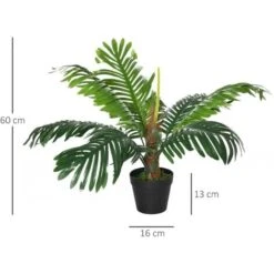 Outsunny Palma In Plastica Decorativa, Pianta Tropicale Finta Con Vaso -Negozio Piante artificiali economico 28946606 3