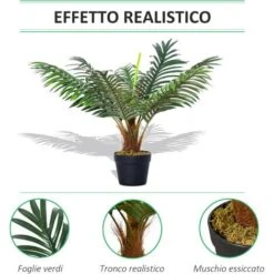 Outsunny Palma In Plastica Decorativa, Pianta Tropicale Finta Con Vaso -Negozio Piante artificiali economico 28946606 5