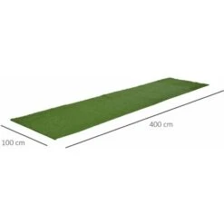 Outsunny Tappeto Erboso Sintetico 4x1m Erba 20mm, Finto Prato Verde Atossico Anti-UV E Drenante Per Giardino E Cortile -Negozio Piante artificiali economico 30531128 3