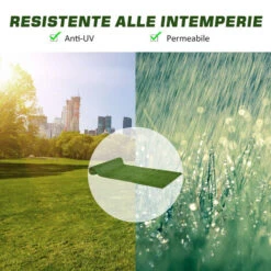 Outsunny Tappeto Erboso Sintetico 4x1m Erba 20mm, Finto Prato Verde Atossico Anti-UV E Drenante Per Giardino E Cortile -Negozio Piante artificiali economico 30531128 4
