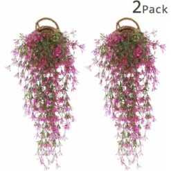 2 Pezzi Faux Ivy Pianta Di Edera Artificiale Ivy Fall Foglia Di Edera Artificiale Decorazioni Di Nozze Falsi Glicine Decorazioni Per Feste In Giardino - Rosso