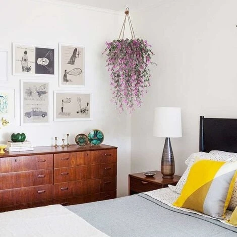 2 Pezzi Faux Ivy Pianta Di Edera Artificiale Ivy Fall Foglia Di Edera Artificiale Decorazioni Di Nozze Falsi Glicine Decorazioni Per Feste In Giardino - Rosso 6 2 Pezzi Faux Ivy Pianta Di Edera Artificiale Ivy Fall Foglia Di Edera Artificiale Decorazioni Di Nozze Falsi Glicine Decorazioni Per Feste In Giardino - Rosso - immagine 4