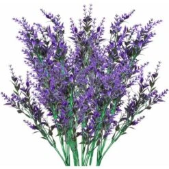 Fiori Artificiali Di Lavanda, Decorazione Di Bouquet Di Fiori Artificiali, Piante Artificiali Finte Per Decorazioni Da Giardino Per Interni Ed Esterni - 6 Pezzi / Viola