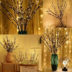 Rami Illuminati 40 Luci A LED Rami Di Salice Albero Artificiale Lampada Per La Casa Di Festa Decorazione Natalizia Decorazione Set Di 2 -Negozio Piante artificiali economico 35579691 3