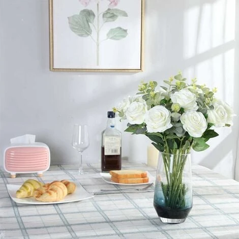 SOEKAVIA Seta Artificiale Fiori Di Rosa Singolo Stelo Realistico Rosa Finta Per Bouquet Da Sposa Decorazioni Floreali, 10 Pezzi (bianco) 7 SOEKAVIA Seta Artificiale Fiori Di Rosa Singolo Stelo Realistico Rosa Finta Per Bouquet Da Sposa Decorazioni Floreali, 10 Pezzi (bianco) - immagine 5