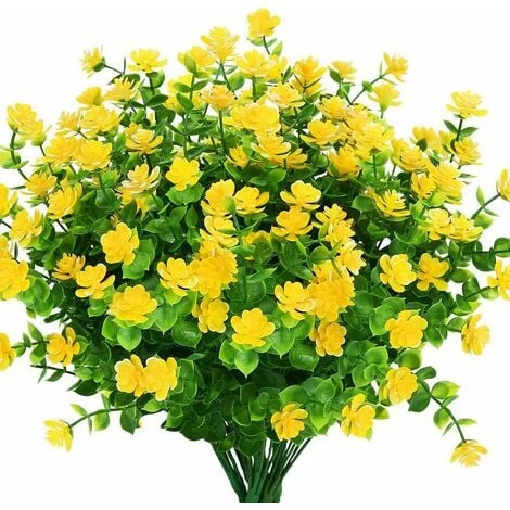 SOEKAVIA Fiori Finti Artificiali Per Esterni, Verde In Plastica Artistica Per Fioriere Da Appendere All'aperto Per Interni Home Office Decorazioni Per La Fattoria Di Nozze 8 Pezzi Giallo 3 SOEKAVIA Fiori Finti Artificiali Per Esterni, Verde In Plastica Artistica Per Fioriere Da Appendere All'aperto Per Interni Home Office Decorazioni Per La Fattoria Di Nozze 8 Pezzi Giallo