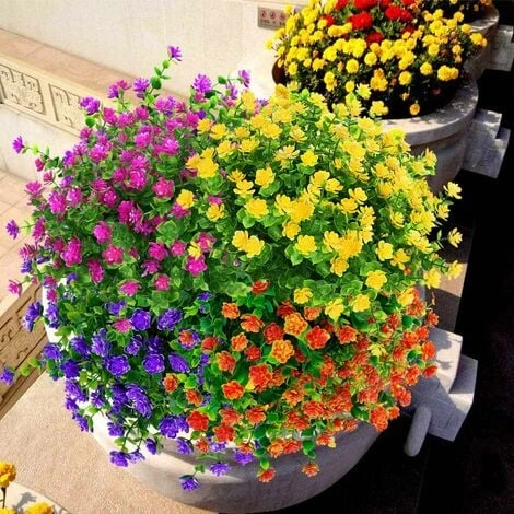 SOEKAVIA Fiori Finti Artificiali Per Esterni, Verde In Plastica Artistica Per Fioriere Da Appendere All'aperto Per Interni Home Office Decorazioni Per La Fattoria Di Nozze 8 Pezzi Giallo 5 SOEKAVIA Fiori Finti Artificiali Per Esterni, Verde In Plastica Artistica Per Fioriere Da Appendere All'aperto Per Interni Home Office Decorazioni Per La Fattoria Di Nozze 8 Pezzi Giallo - immagine 3
