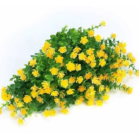 SOEKAVIA Fiori Finti Artificiali Per Esterni, Verde In Plastica Artistica Per Fioriere Da Appendere All'aperto Per Interni Home Office Decorazioni Per La Fattoria Di Nozze 8 Pezzi Giallo 6 SOEKAVIA Fiori Finti Artificiali Per Esterni, Verde In Plastica Artistica Per Fioriere Da Appendere All'aperto Per Interni Home Office Decorazioni Per La Fattoria Di Nozze 8 Pezzi Giallo - immagine 4