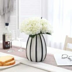 SOEKAVIA Fiore Di Ortensia Artificiale, 5 Pezzi Di Bouquet Di Ortensie Con Testa Da 6,3 Pollici A Stelo Lungo In Seta Per Matrimonio, Casa, Hotel, Decorazioni Per Feste, Composizioni Floreali (bianco) -Negozio Piante artificiali economico 36034396 3