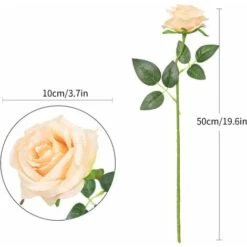 SOEKAVIA Fiori Di Rosa Di Seta Artificiale A Stelo Singolo Realistico Rosa Finta Per La Decorazione Di Composizioni Floreali Di Bouquet Da Sposa, 10 Pezzi (champagne) -Negozio Piante artificiali economico 36034435 4