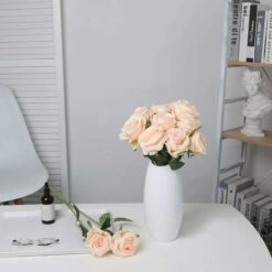 SOEKAVIA Fiori Di Rosa Di Seta Artificiale A Stelo Singolo Realistico Rosa Finta Per La Decorazione Di Composizioni Floreali Di Bouquet Da Sposa, 10 Pezzi (champagne) -Negozio Piante artificiali economico 36034435 5