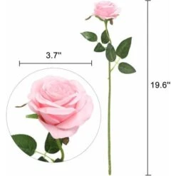 SOEKAVIA Fiori Di Rosa Di Seta Artificiale A Stelo Singolo Realistico Rosa Finta Per La Decorazione Di Composizioni Floreali Di Bouquet Da Sposa, 10 Pezzi (rosa) -Negozio Piante artificiali economico 36034642 4