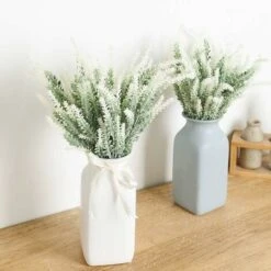 SOEKAVIA Fiori Di Lavanda Artificiali Piante Finte Con Bouquet Da Sposa In Plastica Finta Per Centrotavola Casa Cucina Giardino Arredamento Casa Colonica 10 Pezzi Bianco -Negozio Piante artificiali economico 36223956 5