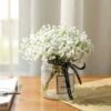 SOEKAVIA Neonati Respiro Artificiale Bouquet Finto Gypsophila Fiore Sfuso In Bianco Per Ghirlanda Di Nozze Decorazione Per Giardino Per Feste A Casa 8 Pezzi -Negozio Piante artificiali economico 36224029 1