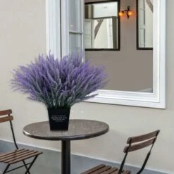 SOEKAVIA Fiori Artificiali Lavanda Bouquet Colorato Floccato Fai Da Te Decorativo Giardino In Vaso Design Simulazione Fiore Matrimonio Giardino Mobili Per Ufficio Decorazione 10 Pezzi Viola -Negozio Piante artificiali economico 36224258 4