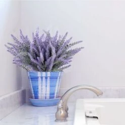 SOEKAVIA 8 Bundles Bellissimo Bouquet Viola Lavanda Piante Artificiali Decorative Fiori Artificiali Fiori Di Simulazione Reali Per Camera Da Letto Overtop Davanzale Tributi Floreali -Negozio Piante artificiali economico 36293948 3