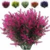 SOEKAVIA 8pcs Piante Resistenti Ai Raggi UV Fiori Di Plastica Fiori Finti Bouquet Di Lavanda Per Fai Da Te Interni Matrimonio All'aperto Casa Ufficio Giardino Decorazione Della Finestra (fucsia) -Negozio Piante artificiali economico 44261396 1
