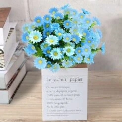 SOEKAVIA Set Di 6 Fiori Artificiali Margherite - Margherite Artificiali Fiori Per Esterni Piante Finte, Per Finestre, Scatole Appese, Decorazioni Per Interni Ed Esterni (blu) -Negozio Piante artificiali economico 44261681 4