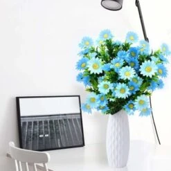 SOEKAVIA Set Di 6 Fiori Artificiali Margherite - Margherite Artificiali Fiori Per Esterni Piante Finte, Per Finestre, Scatole Appese, Decorazioni Per Interni Ed Esterni (blu) -Negozio Piante artificiali economico 44261681 5