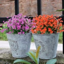 Kueatily 8 Pacchi Di Fiori Finti Artificiali Per Esterni, Arbusti, Piante Resistenti Ai Raggi UV, Vegetazione In Plastica Finta Per Piante Sospese Per Interni Ed Esterni, Giardino, Veranda, Finestra, -Negozio Piante artificiali economico 47438691 5