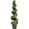 GOPLUS Alberi Artificiali Con Vasi, Piante Artificiali Bosso A Spirale Con Tronco In Legno Massello E Foglie Realistiche, Ornamenti Perfetti Per Interni Ed Esterni, 29 X 28 X 120 Cm (1 Pezzo) -Negozio Piante artificiali economico 48456598 1