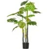 HOMCOM Monstera Pianta Artificiale Per Interno Ed Esterno, Pianta Finta Realistica Con 20 Foglie, 120cm -Negozio Piante artificiali economico 49341342 1