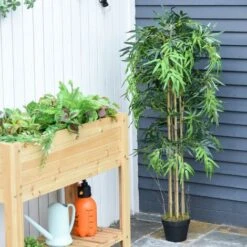 Outsunny Bambù Artificiale Con Vaso Per Interno Ed Esterno, Φ18x150cm -Negozio Piante artificiali economico 51030267 4