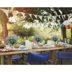 Fiori Artificiali 4 Pezzi Bouquet Di Eucalipto Piante Verdi, Fiori Di Eucalipto Finti Resistenti Ai Raggi UV Per Interni Esterni Home Office Giardino Decorazione Di Nozze (viola) -Negozio Piante artificiali economico 52008437 2