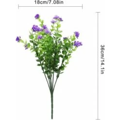 Fiori Artificiali 4 Pezzi Bouquet Di Eucalipto Piante Verdi, Fiori Di Eucalipto Finti Resistenti Ai Raggi UV Per Interni Esterni Home Office Giardino Decorazione Di Nozze (viola) -Negozio Piante artificiali economico 52008437 4