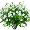 Fiori Finti Artificiali Per Esterni, Verde In Plastica Sintetica Per Interni Fioriera Da Appendere Per Esterni Home Office Matrimonio Agriturismo Decor 12 Pezzi Bianco -Negozio Piante artificiali economico 52008637 1