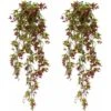 Artificial Ivy Hanging Set Of 2 For Home, Garden, Office, Home Decor Red -Negozio Piante artificiali economico 52010384 1