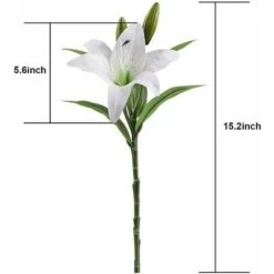 Fiori Artificiali, 5 Pezzi Real Touch Lattice Fiori Di Giglio Artificiale In Vasi Bouquet Da Sposa/Decorazioni Per La Casa/Festa/Disposizione Di Tombe (Bianco) -Negozio Piante artificiali economico 52010684 4