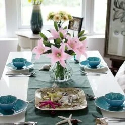 Fiori Artificiali, 5 Pezzi Real Touch Lattice Fiori Di Giglio Artificiale In Vasi Bouquet Da Sposa / Decorazioni Per La Casa / Festa / Disposizione Di Tombe -Negozio Piante artificiali economico 52010980 3