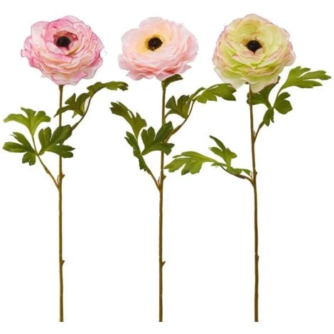 Fiore Artificiale Ranuncolo Rex H 60 Cm Effetto Realistico Con Stelo Verdi -Ranuncolo Rex 3 Fiore Artificiale Ranuncolo Rex H 60 Cm Effetto Realistico Con Stelo Verdi -Ranuncolo Rex