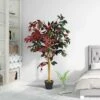 GIANTEX Albero Artificiale Per Esterno O Interno, Ficus Artificiale Decorativo, Altezza 120 M, 540 Fogli E Tronco Naturale, Finta Pianta Decorativa -Negozio Piante artificiali economico 58840242 1
