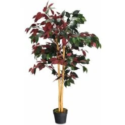 GIANTEX Albero Artificiale Per Esterno O Interno, Ficus Artificiale Decorativo, Altezza 120 M, 540 Fogli E Tronco Naturale, Finta Pianta Decorativa -Negozio Piante artificiali economico 58840242 4