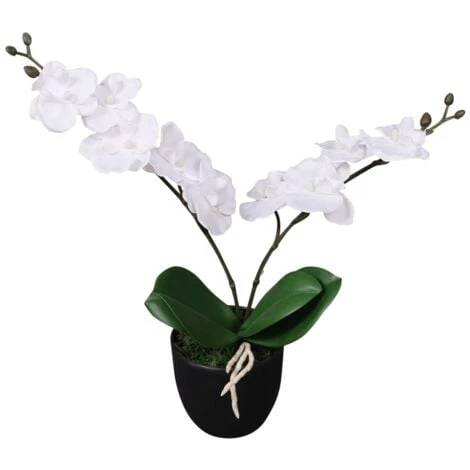 Orchidea Artificiale Con Vaso 30 Cm Bianca VidaXL 3 Orchidea Artificiale Con Vaso 30 Cm Bianca VidaXL