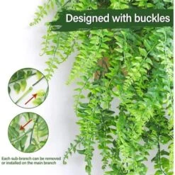 Piante Finte Rampicanti Artificiali Edera Finta Decorazioni Casa Da Esterno/Interno Ed Balconi Di Viti Appese Finto Verde Pareti-2 Confezioni -Negozio Piante artificiali economico 59305711 3